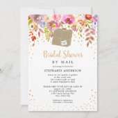Invitation Flore rose + boîte d'expédition Fête de l'mariée p (Devant)