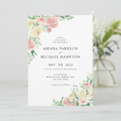 Invitation Flore rose pâle 4196 (Debout devant)