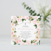 Invitation Flore rose pâle | Baptême floral d'été du printemp (Debout devant)