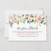 Invitation Flore rose pâle Détails de la réception botanique (Devant)