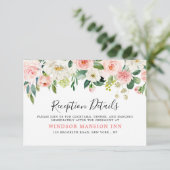 Invitation Flore rose pâle Détails de la réception botanique (Debout devant)
