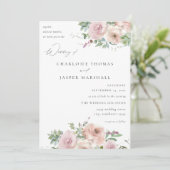 Invitation Flore rose pâle et Mariage succulent V2 (Debout devant)