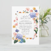 Invitation Flore rose pâle Fête des mariées botanique moderne (Debout devant)