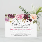 Invitation Flore rose pâle Fête des mariées botanique moderne (Debout devant)