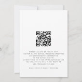 Invitation Flore rose rose moderne Mariage de code QR (Dos)