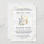 Invitation Flore rose rose pâle Dreamy en un seul Mariage (Devant)