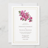 Invitation Flore Rose sauvage de Magenta (Devant)