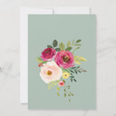 Invitation Flore Rose Vert Le Mariage De (Dos)