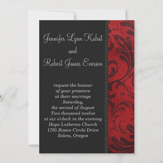 Invitation Flore rouge (Devant)