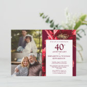 Invitation Flore rouge Alors et maintenant 40e anniversaire 2 (Debout devant)