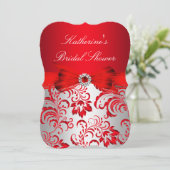 Invitation Flore rouge et Fête des mariées Bow Argent (Debout devant)