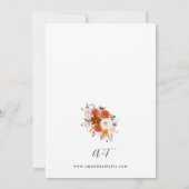 Invitation Flore rouge et orange automne 2 Mariage (Dos)