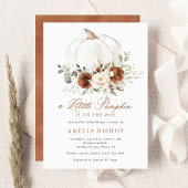 Invitation Flore rouille Citrouille verdure Baby shower d'aut