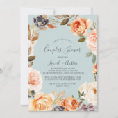 Invitation Flore rustique | Douche pour couples à menthe (Devant)