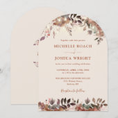 Invitation Flore rustique éclaire Monogramme Arc Mariage (Devant / Derrière)