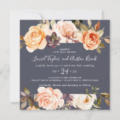 Invitation Flore rustique | Mariage Carré violet (Devant)
