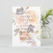 Invitation Flore rustique | Mariage Fleurs ombrées (Debout devant)