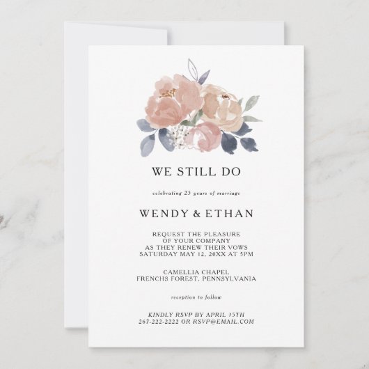 Invitation Flore Rustique Simple Nous Faisons Toujours Vow Re (Devant)