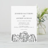 Invitation Flore sauvage | mariage de code Qr (Debout devant)
