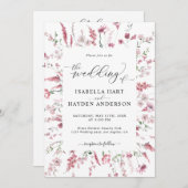 Invitation Flore sauvage Tout en un Mariage de code QR (Devant / Derrière)