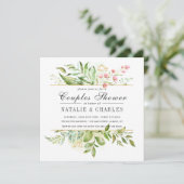 Invitation Flore sauvage Vert feuillage Mariage Couples Douch (Debout devant)