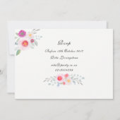 Invitation Flore simple mais élégante, aquarelle de Peony (Dos)