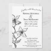 Invitation Flore simple noir et blanc (Devant)