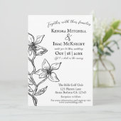 Invitation Flore simple noir et blanc (Debout devant)