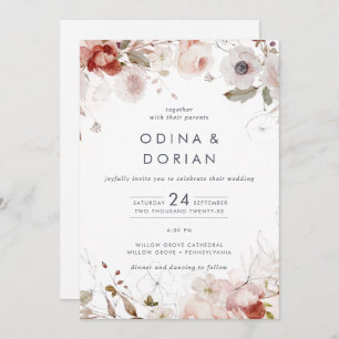 Invitation Flore simple tout en un Mariage