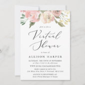 Invitation Flore subtile Floral Baby shower virtuel (Devant)