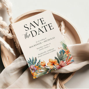 Invitation Flore tropicale Enregistrer la date