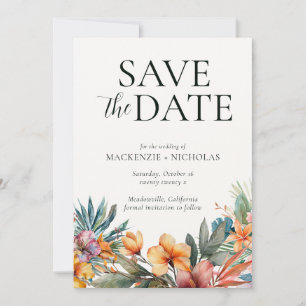 Invitation Flore tropicale Enregistrer la date