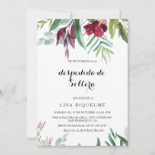 Invitation Flore tropicale et verdure Fête des mariées espagn (Devant)