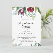 Invitation Flore tropicale et verdure Fête des mariées espagn (Debout devant)