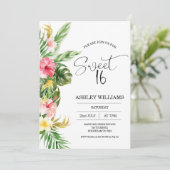 Invitation Flore tropicale Hawaiian Luau Sweet 16 Anniversair (Debout devant)