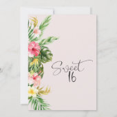 Invitation Flore tropicale Hawaiian Luau Sweet 16 Anniversair (Dos)