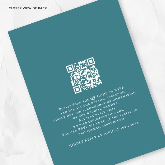 Invitation Flore tropicale Nous faisons QR Code Mariage