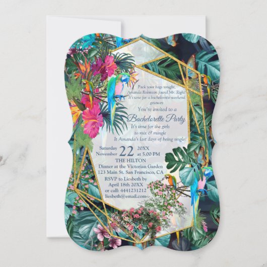 Invitation Flore tropicale Paradis & Oiseaux (Devant)