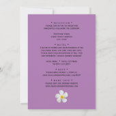 Invitation Flore tropicale, Plumeria blanche, Lavande, Mariag (Dos)