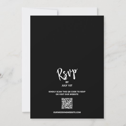 Invitation Flore tropicale sur le Mariage de code QR noir (Dos)