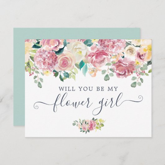 Invitation Flore Végétale Flexible Eucalyptus Serez-Vous Mon (Devant / Derrière)