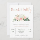 Invitation Flore verdoyante et rose| Brunch et bulle (Devant)