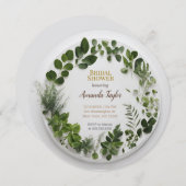 Invitation Flore verdure Élégante Fête des mariées (Devant / Derrière)