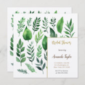 Invitation Flore verdure Élégante Fête des mariées (Devant / Derrière)