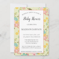 Flore vert rose jaune encadrée personnalisée