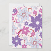 Invitation Flore Vibrante Motif Floral Purple Rose Fleurs Ble (Devant)