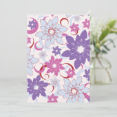 Invitation Flore Vibrante Motif Floral Purple Rose Fleurs Ble (Debout devant)