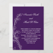 Invitation Flore violet blanc Mariage (Devant)