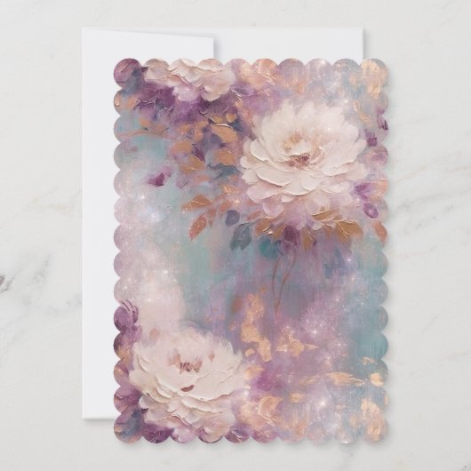 Invitation Flore violet d'or blanc (Dos)