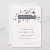 Invitation Flore violette douce et gris | Nous sommes mariés (Devant)